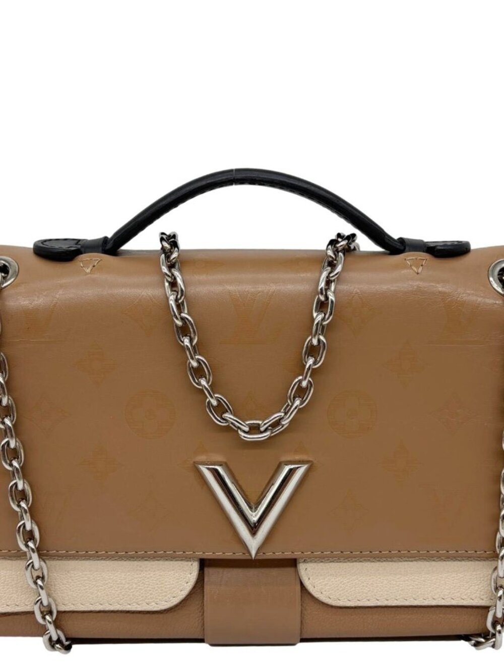 Louis Vuitton  Very Chain Monogram Leather Shoulder Bag Brown